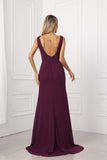 Trumpet/Mermaid sleeveless Chiffon Long/Floor-Length Bridesmaid Dress With Pleated